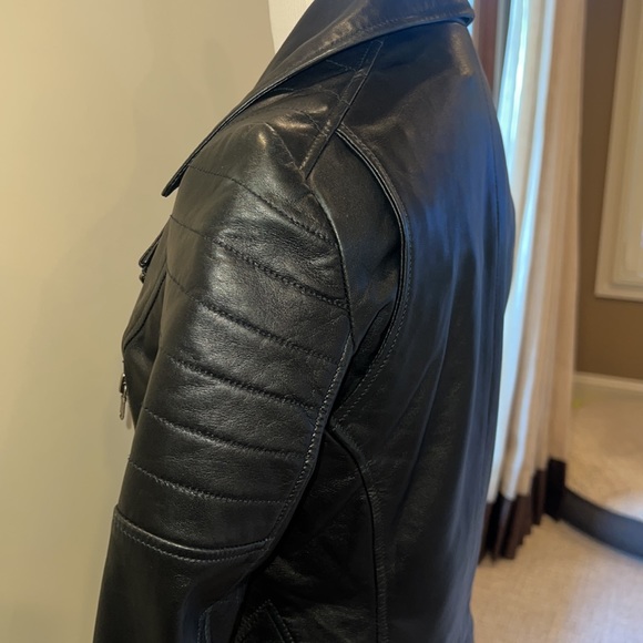 Kenna-T black lamb skin leather Moto jacket size xs - Picture 4 of 7